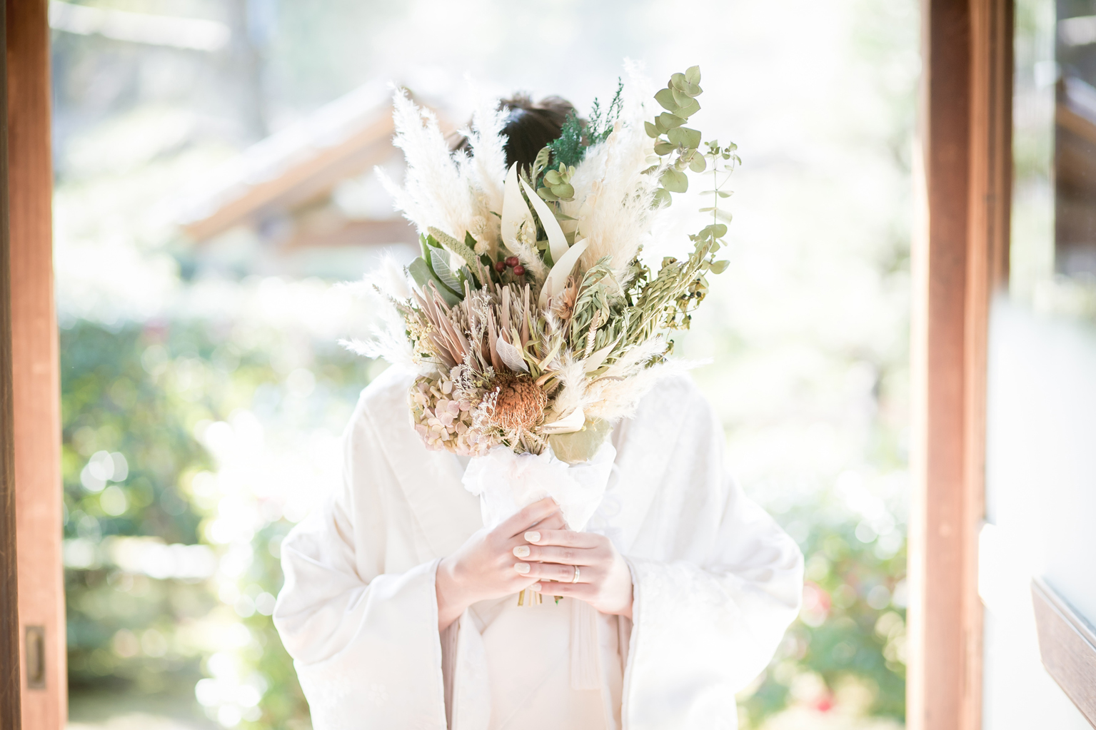 名古屋 和装ロケーション 前撮り 白無垢での撮影